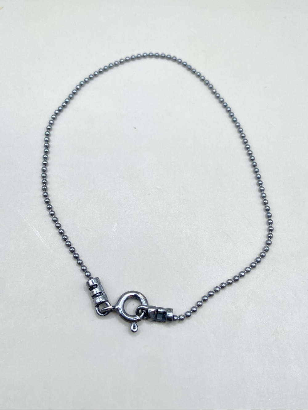 Oxidized Sterling Silver Ball Bead Bracelet